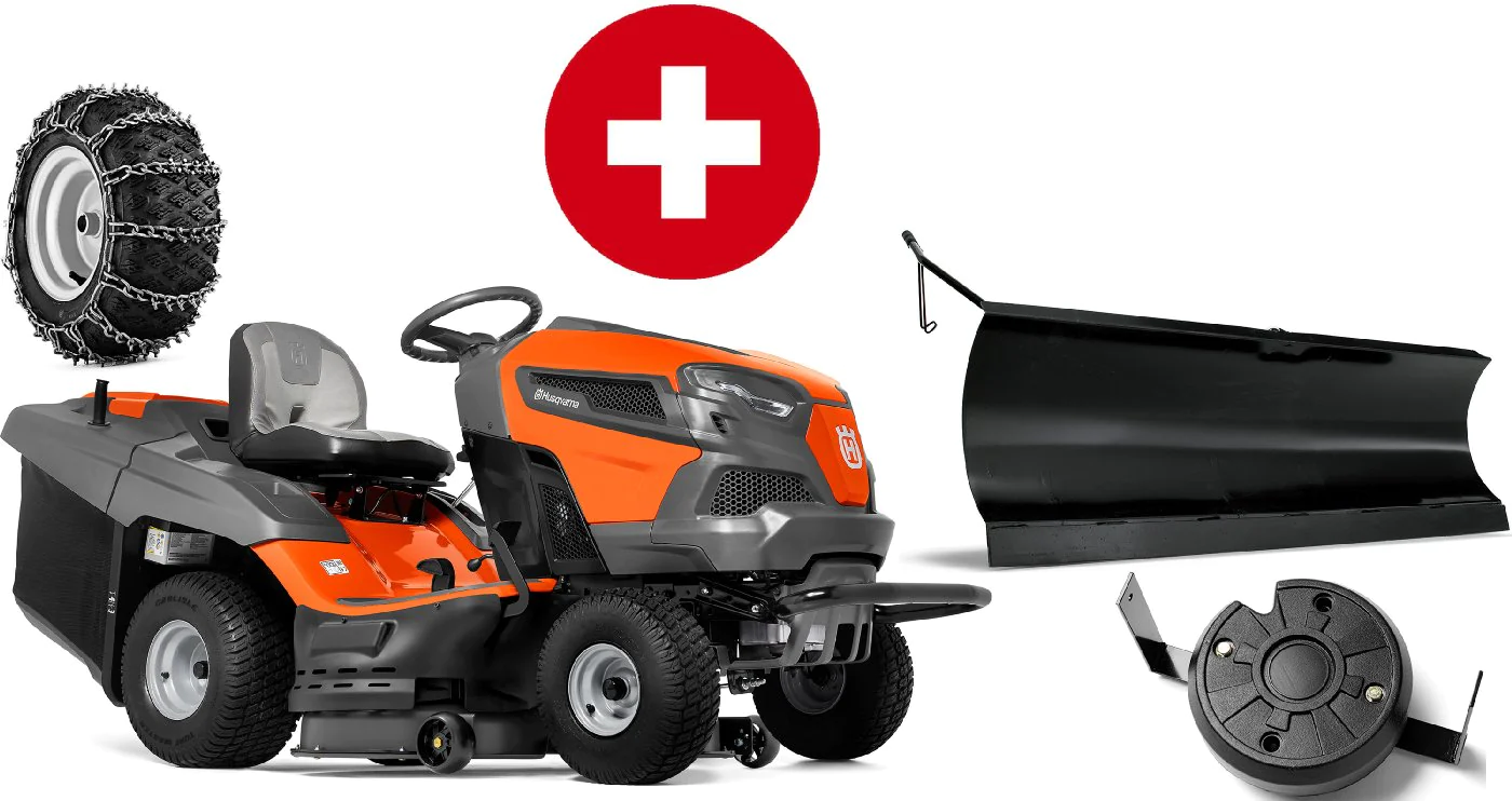 1-26.webp Husqvarna Rasentraktor TC 238TX Winterpaket mit Schneeschild, Gummileiste, Gewicht und Schneeketten – Modell 2023 – Bild 1