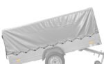 Unitrailer 264/2 Doppelachs-Kippanhänger mit Stützrad, Bügel und grauer Plane – Bild 10