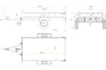 Garden Trailer 200 Kipp Einachsanhänger mit Stützrad und blauer Flachplane – Bild 2