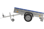 Garden Trailer 200 Kipp Einachsanhänger mit Stützrad und blauer Flachplane – Bild 6